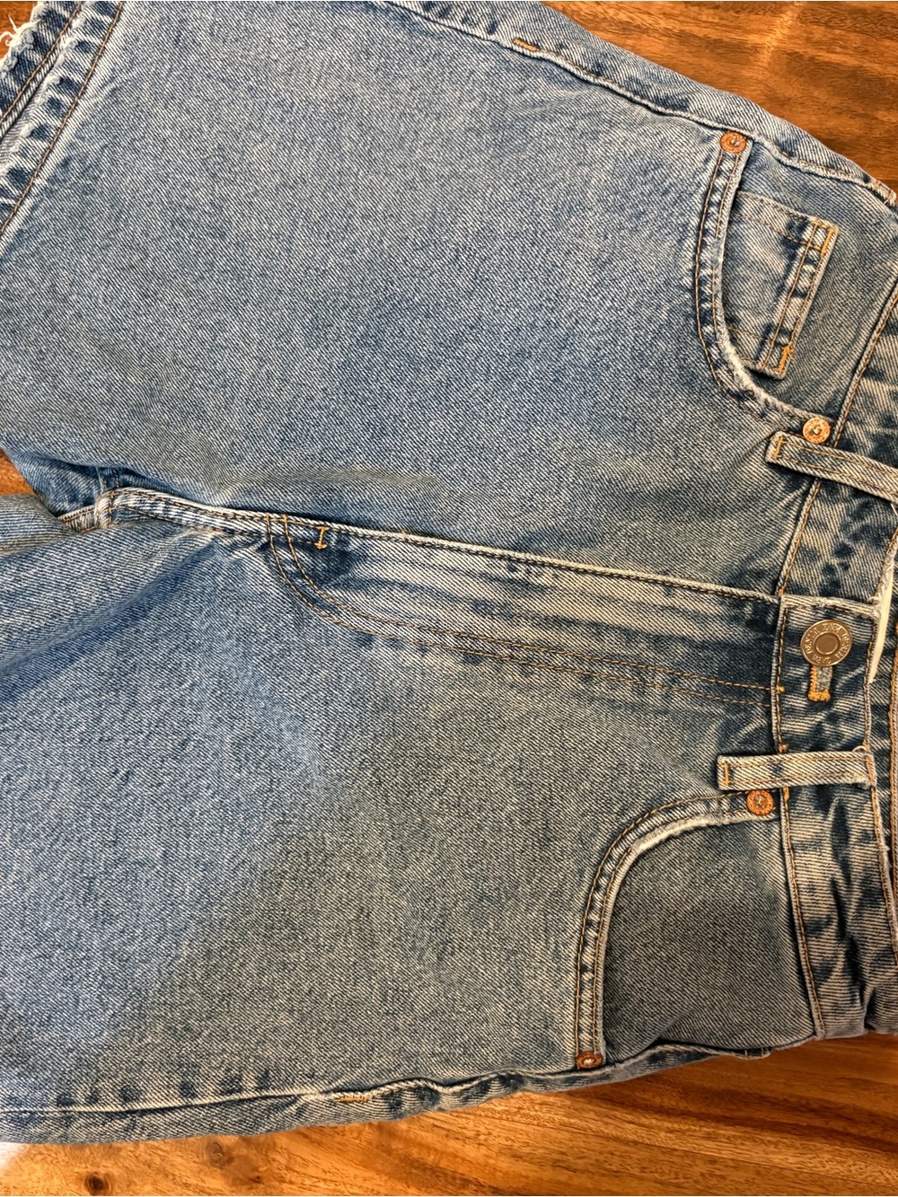 Zara Light Blue Denim Jeans with Contrast Stitching